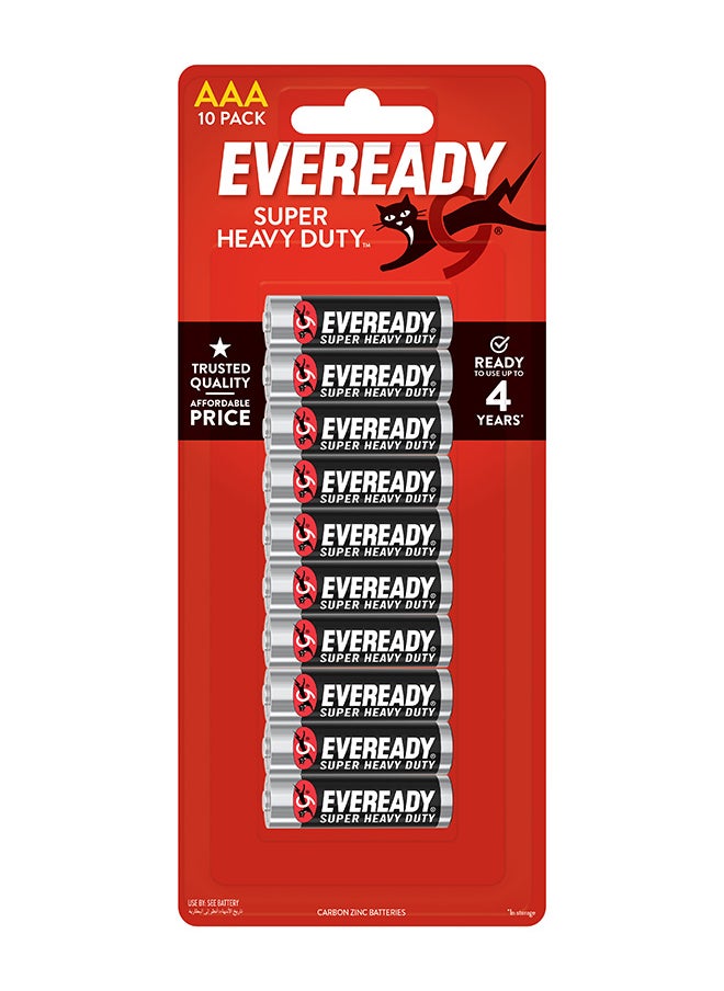 Eveready Super Heavy Duty Batteries AAA 10 Pack 