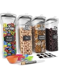 Chef's Path Cereal Container Storage Set - Airtight Food Storage Containers, 8 Labels, Spoon Set & Pen, Great for Flour - Image 1