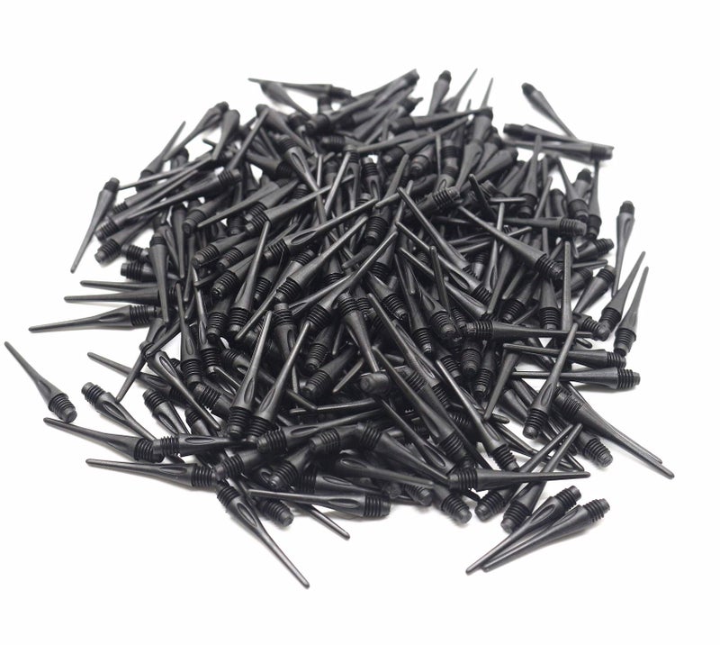 ROOBEEO 2BA Thread Plastic Tip Dart Points 300 Pack Soft Dart Tips Replacement Dart Accessories-Black