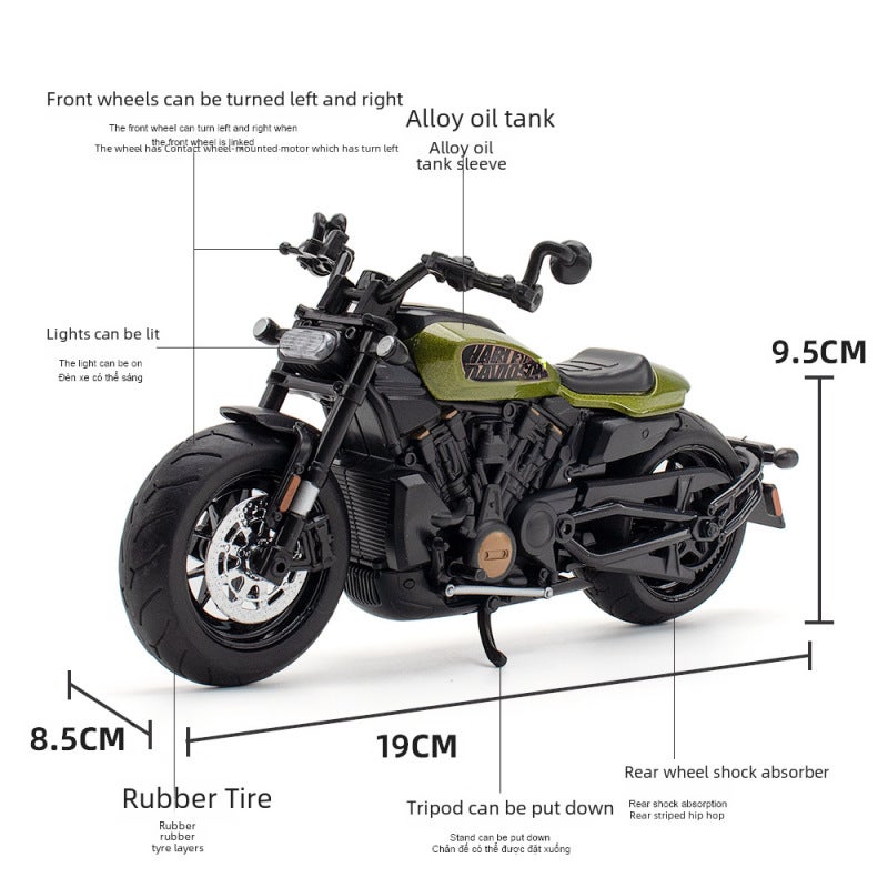 Alloy Motorcycle Model 1:12 Scale Realistic Detailed Design - 3C Certified Safe Durable Toy for Children Aged 4 to 6 - Image 4