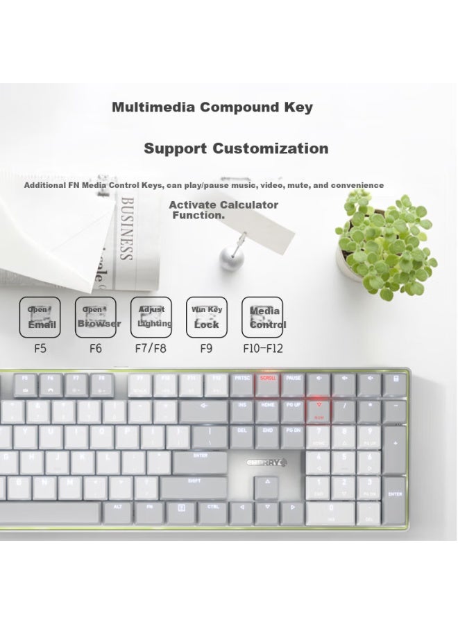 Cherry لوحة مفاتيح ميكانيكية تشيري MX-lp للمكتب والأعمال والاستخدام المنزلي - لوحة مفاتيح ماك - تصميم بسيط ونحيف وصامت مع حدود براقة وقيمة عالية المظهر - مفاتيح سوويتش حمراء وسوداء - Image 2
