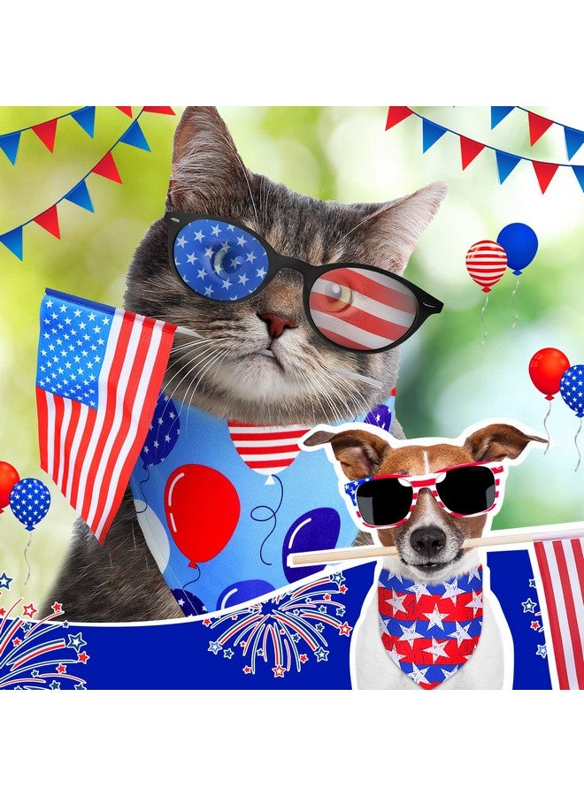 Loopeer Loopeer 30 Pcs 4th of July Dog Bandanas Bulk for Dogs Memorial Day Dog Bandanas Gifts Independence Day Patriotic Star Bandanas National Flag Star Pet Scarf Adjustable Washable for Pets Cats Dogs  - Image 5