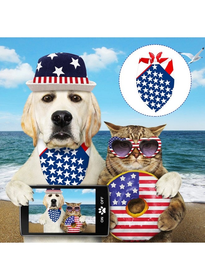 Loopeer Loopeer 30 Pcs 4th of July Dog Bandanas Bulk for Dogs Memorial Day Dog Bandanas Gifts Independence Day Patriotic Star Bandanas National Flag Star Pet Scarf Adjustable Washable for Pets Cats Dogs  - Image 3