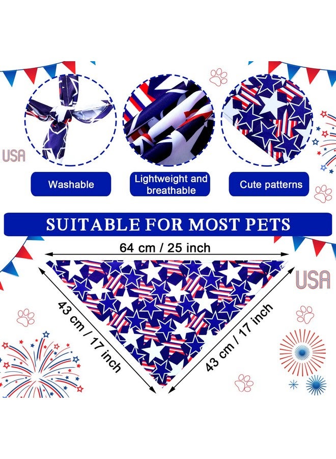 Loopeer Loopeer 30 Pcs 4th of July Dog Bandanas Bulk for Dogs Memorial Day Dog Bandanas Gifts Independence Day Patriotic Star Bandanas National Flag Star Pet Scarf Adjustable Washable for Pets Cats Dogs  - Image 2