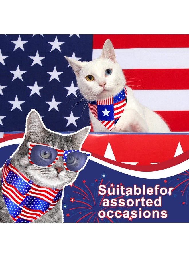 Loopeer Loopeer 30 Pcs 4th of July Dog Bandanas Bulk for Dogs Memorial Day Dog Bandanas Gifts Independence Day Patriotic Star Bandanas National Flag Star Pet Scarf Adjustable Washable for Pets Cats Dogs  - Image 4