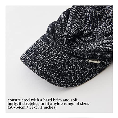 CHARM Mens Brimmed Knit Beanie - Womens Summer Slouchy Beanie Visor Hat Winter Slouch Knit Hats Warm Baggy Caps Gray - Image 3