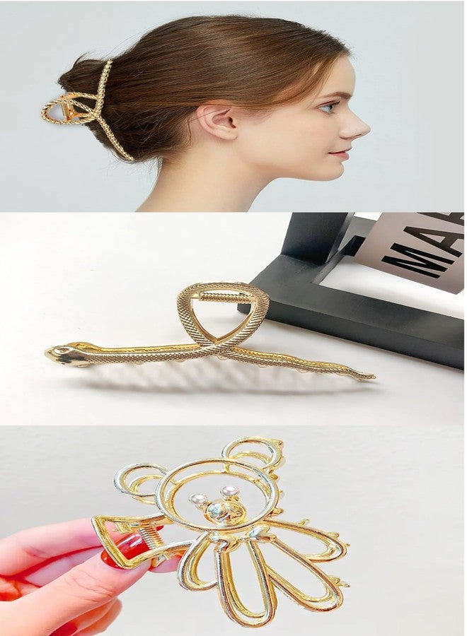 RHOSYN HAIR ACCESSORIES Criss Cross Hair Claw Clips For Women Geometric Hair Clutchers For Girls Thin Thick Medium Curly Hair, Ponytail Holder Juda Clips Combo of 6 Different Clutchers - Image 1