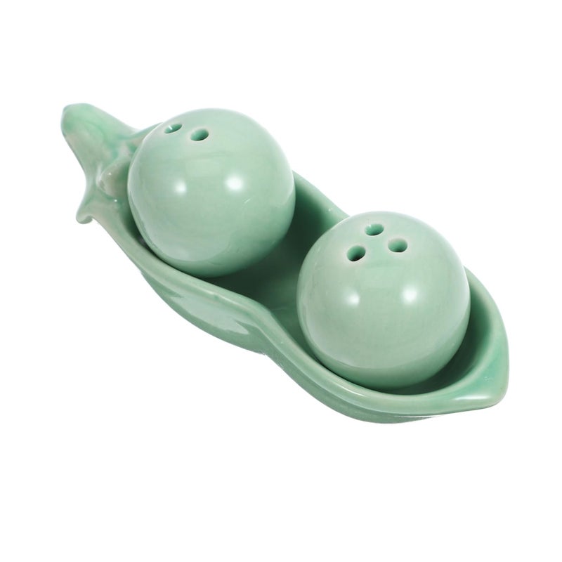 Pea Shape Ceramic Spice Shaker Set Compact Kitchen Seasoning Jar For Countertop Decor - Image 2