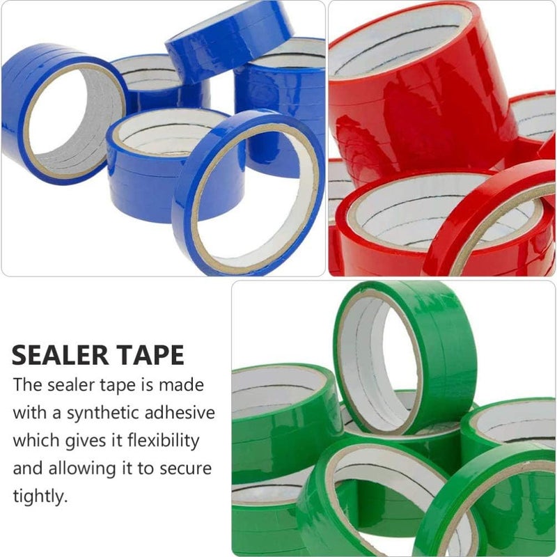klarako Packing Tape Refills Clear Bag Sealing Tape, Freezer Bag Sealing Tape, Red Bag Sealing Tape for Supermarket Stainless Bag 18 Pcs Color Masking Tape - Image 2