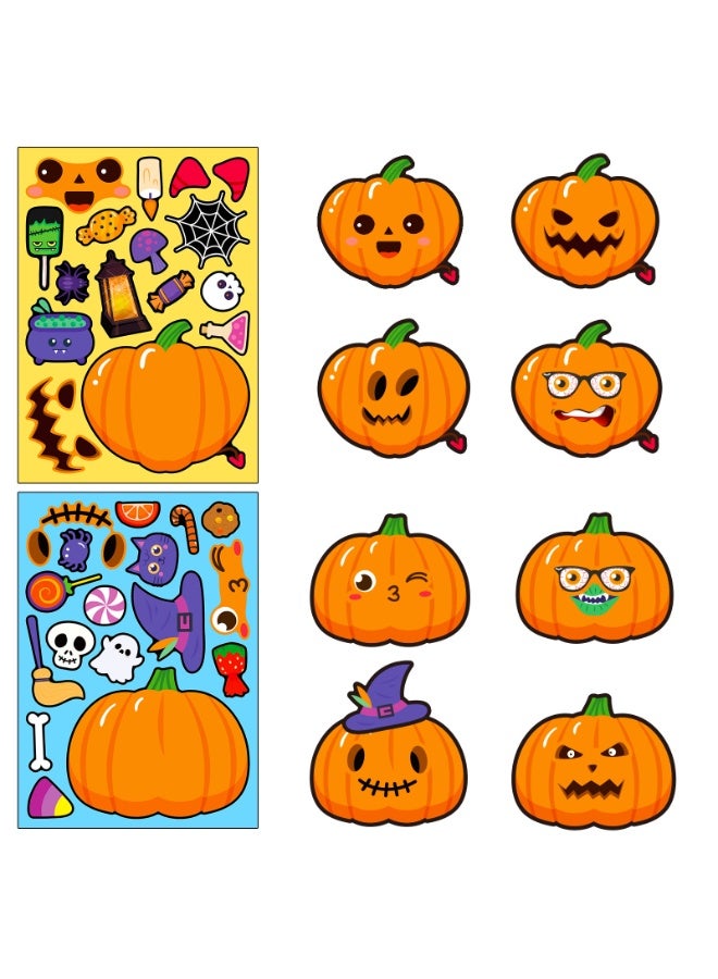 NIBEMINENT 6 Pcs Halloween Pumpkin Deco Kit Waterproof Stickers, High Definition Printing Bright Colors, Suitable for Laptop Skateboard Luggage Water Bottle Guitar DIY - Image 3
