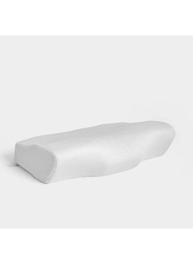 Cervical Contour Memory Foam Pillow, Ergonomic Neck Support, White - Image 1