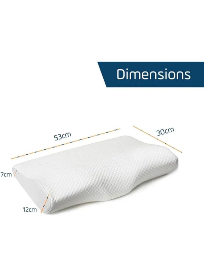 Cervical Contour Memory Foam Pillow, Ergonomic Neck Support, White - Image 4
