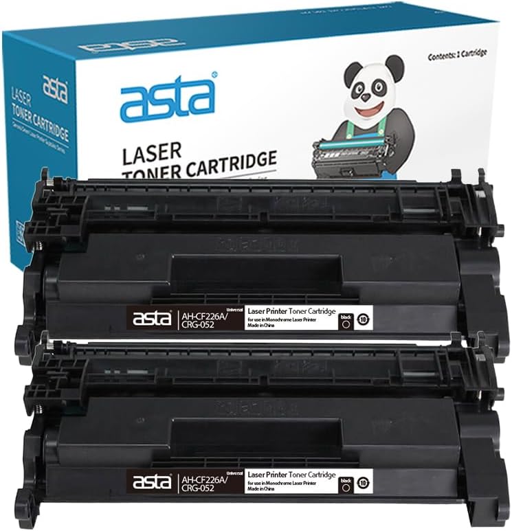Asta 2PCS 26A CF226A CRG-052 Universal Toner Cartridge Compatible For HP Canon LaserJet 402 M426 LBP214dw LBP215dw MF424dw MF429dw MF426dw LBP212dw LBP214dw LBP215x MF421dw MF426dw MF428x - Image 1