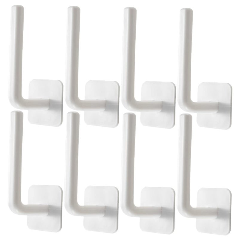 8 Pcs Self Adhesive Wall Hooks For Bathroom ABS Sticky Hooks For Towel Robe Key Umbrella - Image 2