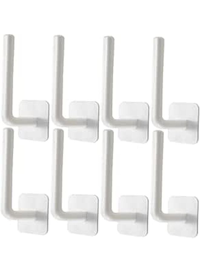 8 Pcs Self Adhesive Wall Hooks For Bathroom ABS Sticky Hooks For Towel Robe Key Umbrella - Image 1