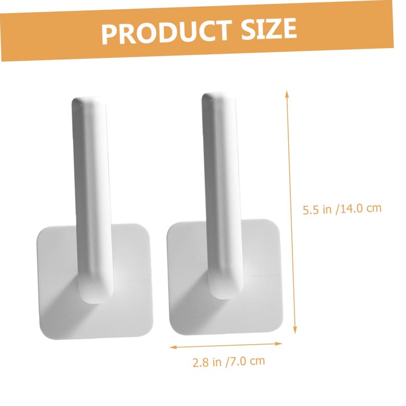 8 Pcs Self Adhesive Wall Hooks For Bathroom ABS Sticky Hooks For Towel Robe Key Umbrella - Image 4