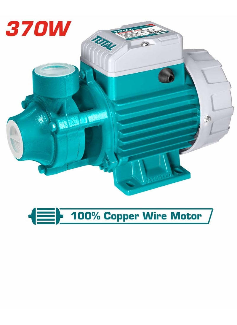 TOTAL TOTAL Water Pump 1"x1", 370W- TWP137026, Peripheral Pump for Pool, Garden, and Water Supply - 220-240V, 0.5HP, Max Flow 30L/min, Max Head 30m, Copper Motor, Stainless Steel Shaft, Brass Impeller  - Image 1