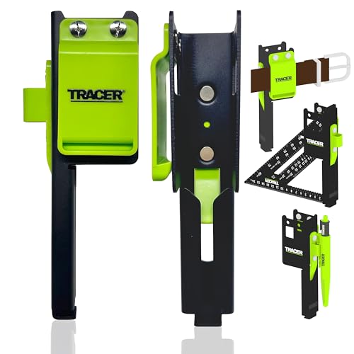 TRACER Metal Rafter Square Holster for Belt 7 Carpenter Square Holder with Belt Clip and Tracer Marker Slot Universal Framing Square Holder for Tool Belt Ultimate Tool Holster - Image 1