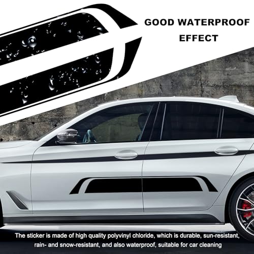 MUQIDA Car Hood Decal Sticker, Automotive Side Body Stripe Graphics Racing Bumper Sticker, Universal Vehicle Skirt Roof Bonnet Vinyl Decal Exterior Decoration, Car Accessories (Black) - Image 4