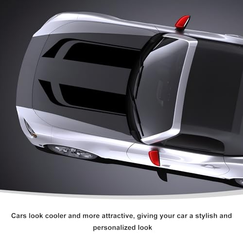 MUQIDA Car Hood Decal Sticker, Automotive Side Body Stripe Graphics Racing Bumper Sticker, Universal Vehicle Skirt Roof Bonnet Vinyl Decal Exterior Decoration, Car Accessories (Black) - Image 5