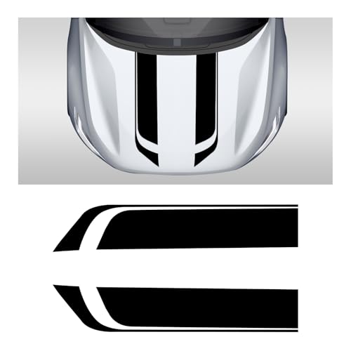 MUQIDA Car Hood Decal Sticker, Automotive Side Body Stripe Graphics Racing Bumper Sticker, Universal Vehicle Skirt Roof Bonnet Vinyl Decal Exterior Decoration, Car Accessories (Black) - Image 1