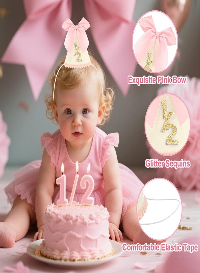 squishy 2 Pcs Half Birthday Decoration for Baby Girl, 1/2 Birthday Decorations for Girls, Birthday Cap and Banner for Photo Shoots and Family Gatherings, 2-Piece Birthday Celebration Accessories - Image 4