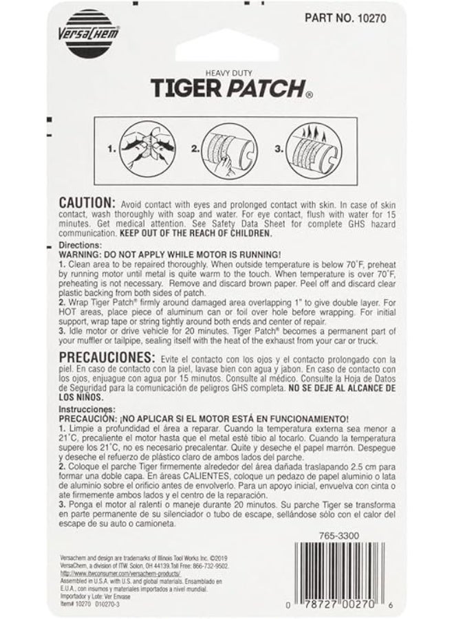 Versachem Tiger Patch Muffler & Tailpipe Wrap – 2 Inch x 36 Inch – High Temperature Exhaust Repair Solution - Image 1