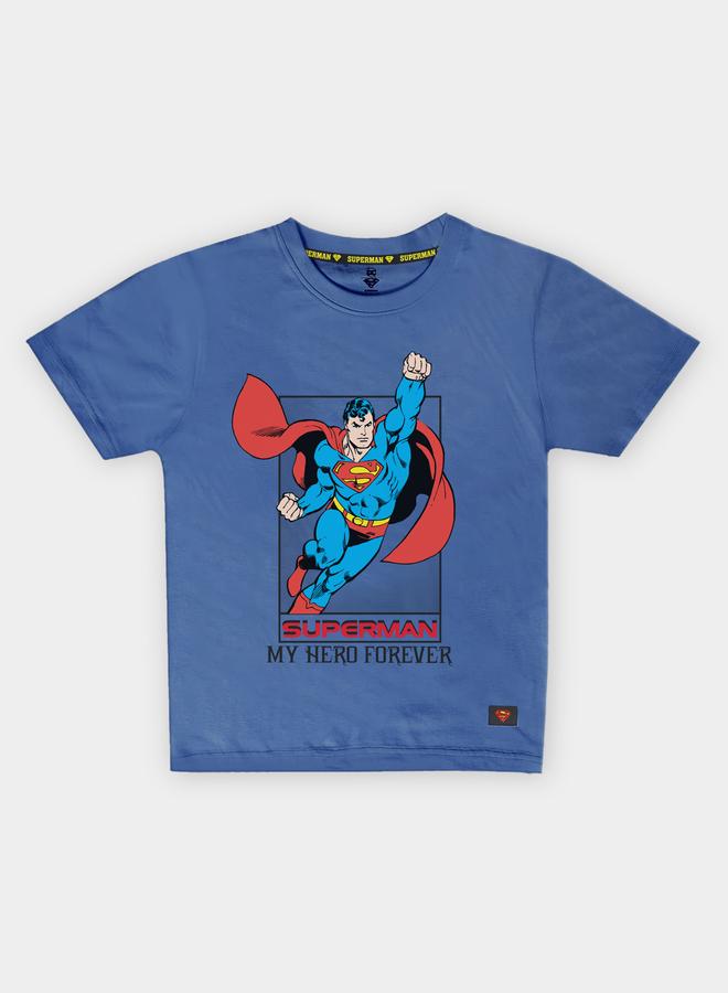 سوبر مان تيشيرت عصري بياقة مستديرة وطبعة جرافيك - Image 1
