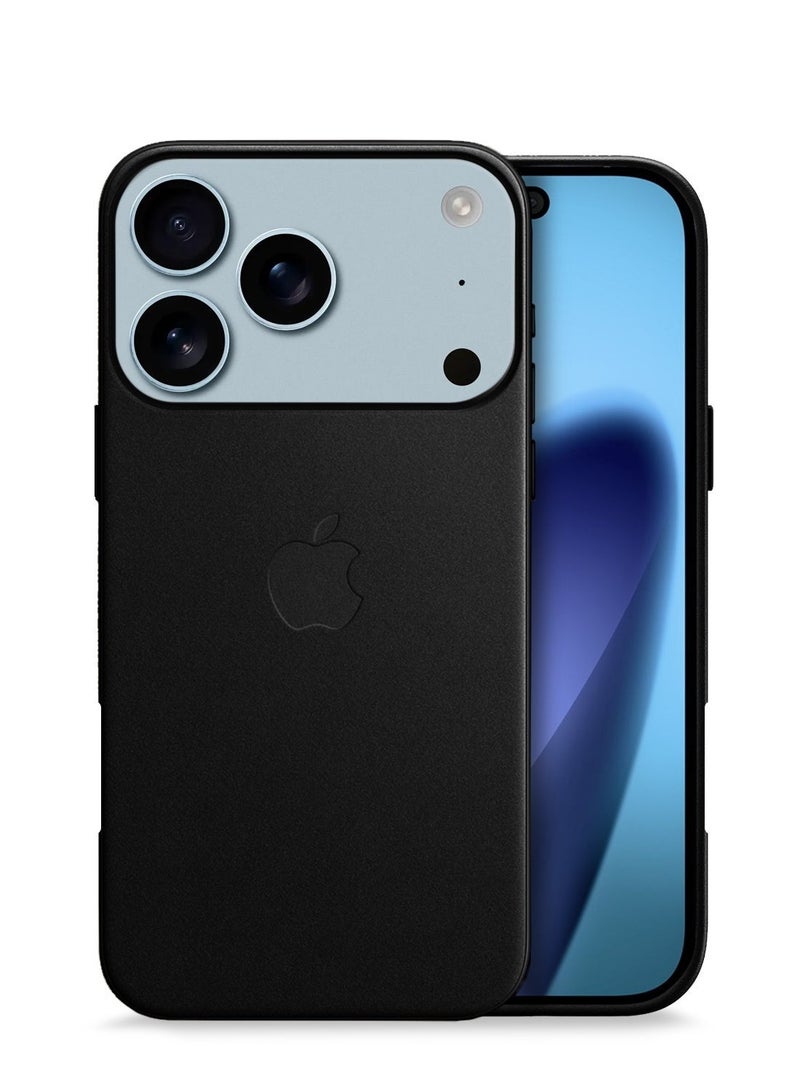 Wtech Apple iPhone 17 Pro Max 5G 2025 Luxury Leather Magnetic Wireless Charging Case Original MagSafe Shockproof Case Cover (MCMPMN) - Black - Image 1