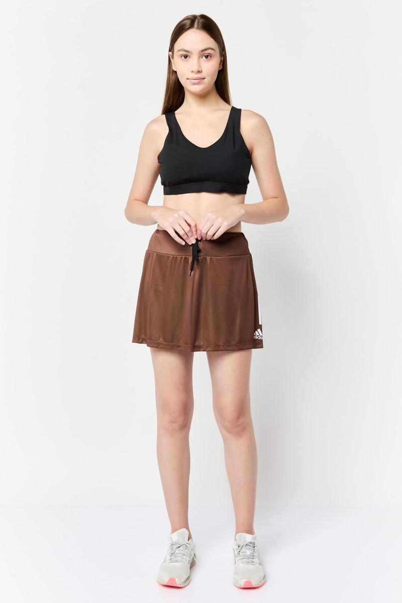 Adidas Women Sportswear Fit Brand Logo Training Skort, Brown  - Image 2