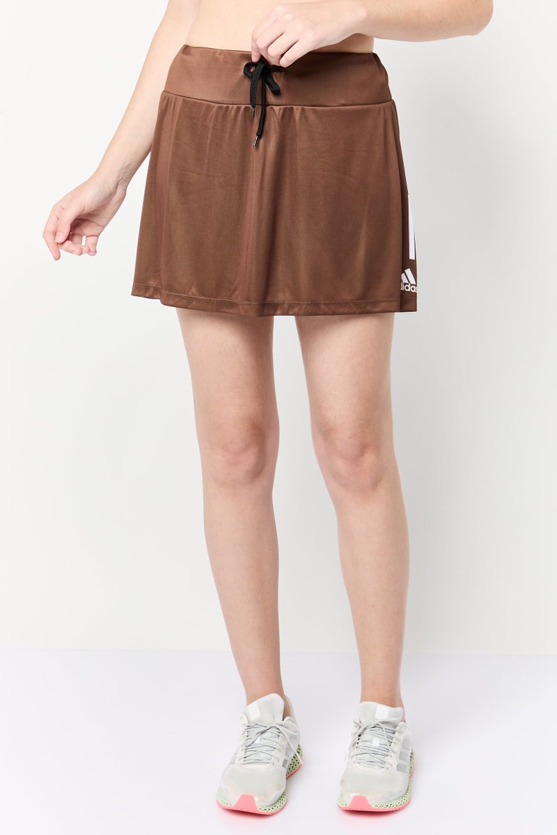 Adidas Women Sportswear Fit Brand Logo Training Skort, Brown  - Image 1