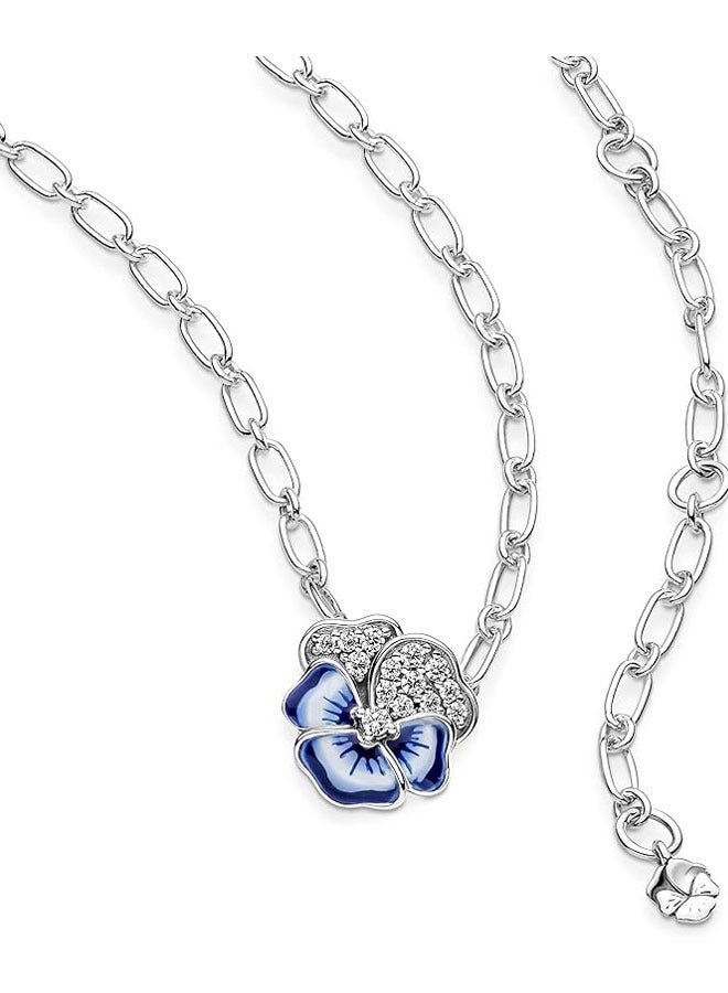 Pan Home Women's necklace adjustable splicing diamond flower necklace clavicle chain - Image 2