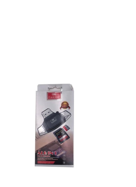 All-In-1 Micro USB Type-C To Lightning Port Card Reader Black