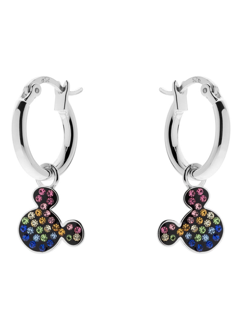 Disney Disney "Official" Mickey Mouse Rainbow crystals Dangle Earrings in 18K Sterling Silver  - Image 1