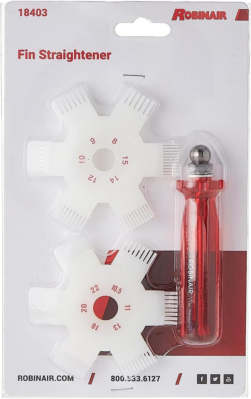 Robinair 18403 Fin Straightener Tool with Interchangeable Comb Heads for Home and Auto Applications - Image 1