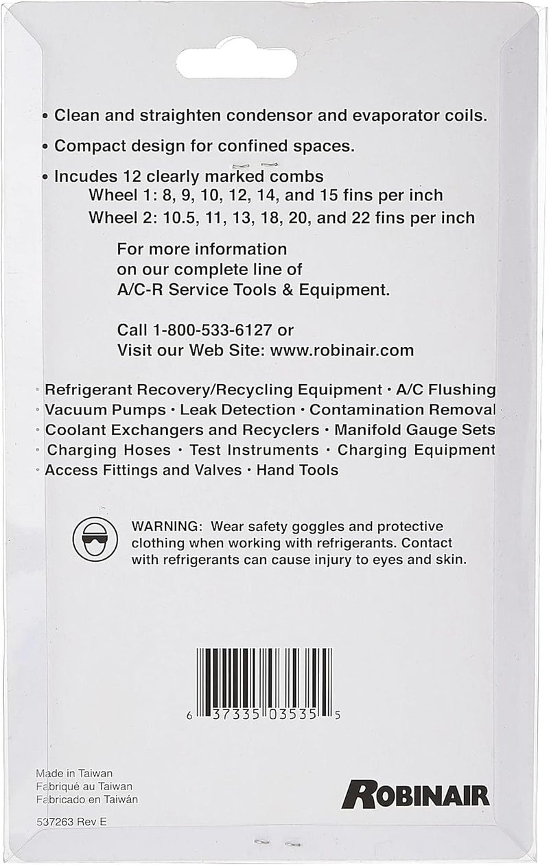 Robinair 18403 Fin Straightener Tool with Interchangeable Comb Heads for Home and Auto Applications - Image 2