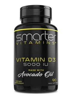 SmarterVitamins Smarter Vitamin D3 5000 IU in Avocado Oil 125mcg - 90 Mini Softgels  - Image 1