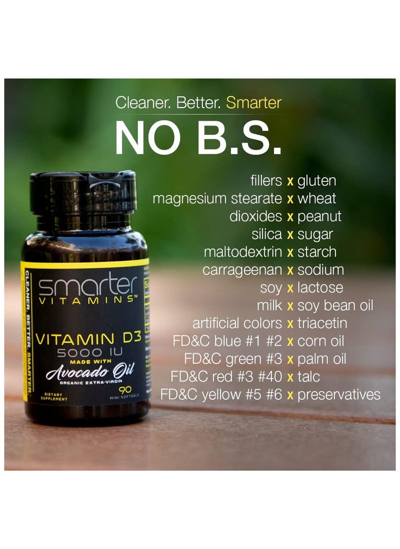 Smarter Vitamin D3 5000 IU in Avocado Oil 125mcg - 90 Mini Softgels - pzsku/Z98FB244BC6F83153C78FZ/45/_/1739890170/9f947537-27c0-43ba-abb6-16c025d6aeda