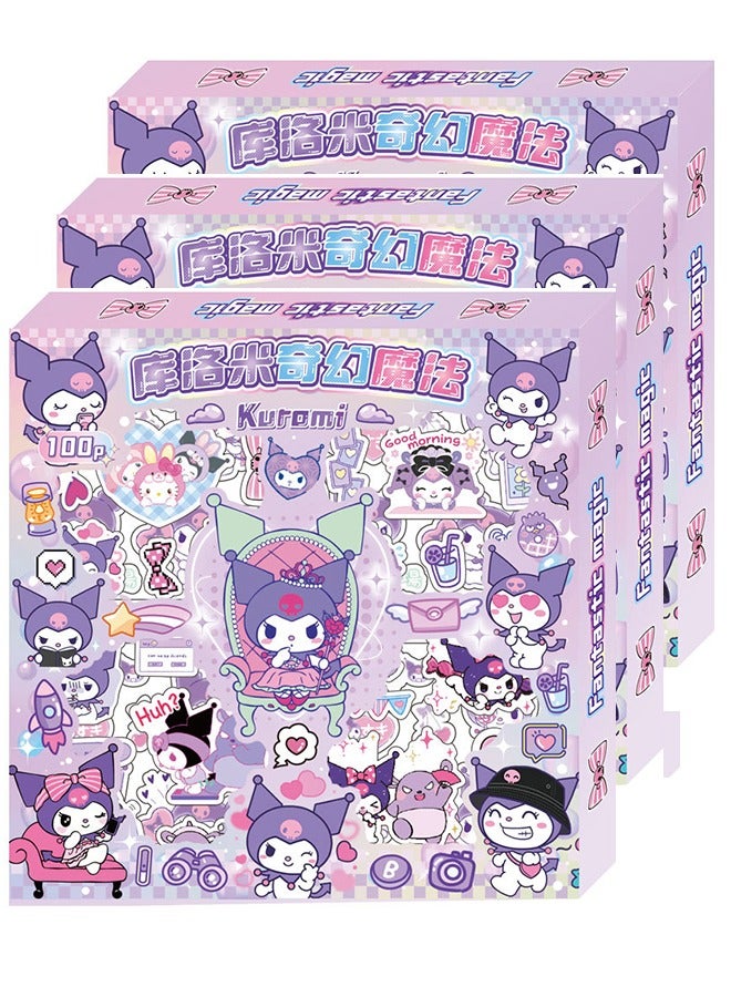 Kuromi Fantasy Magic Sticker Gift Box, Anime Girl Stickers - 300 Sheets Kuromi Stickers Kit, Vinyl Cartoon Aesthetic Decorative Sticker Set, Ideal for Scrapbooking, Journaling, Laptops and Room Decoration  - Image 1