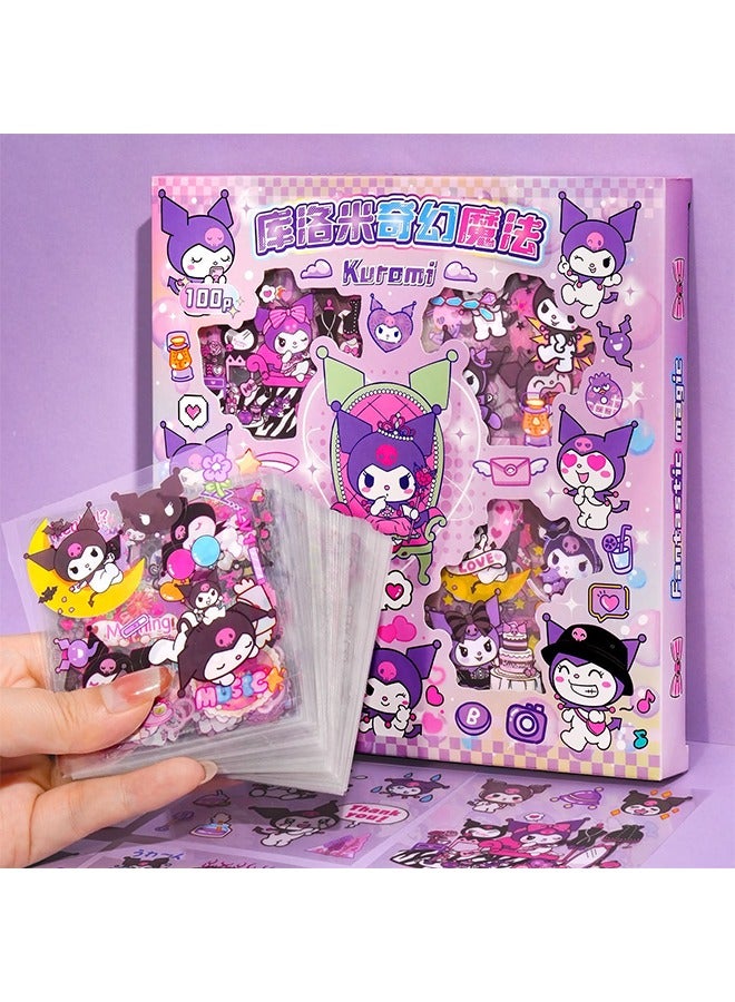 Kuromi Fantasy Magic Sticker Gift Box, Anime Girl Stickers - 300 Sheets Kuromi Stickers Kit, Vinyl Cartoon Aesthetic Decorative Sticker Set, Ideal for Scrapbooking, Journaling, Laptops and Room Decoration  - Image 2
