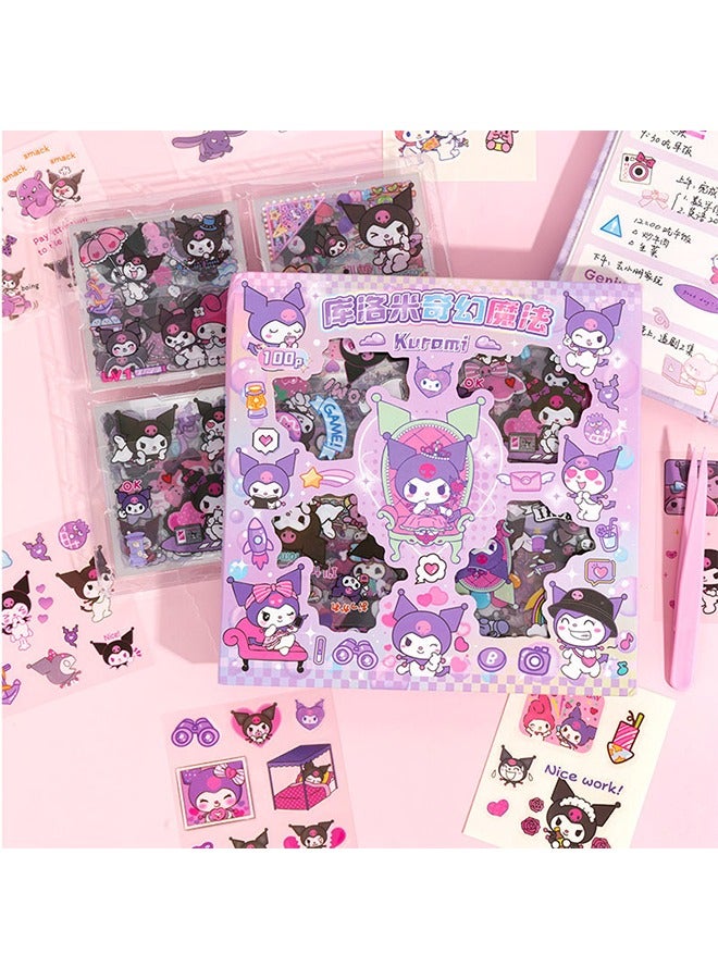 Kuromi Fantasy Magic Sticker Gift Box, Anime Girl Stickers - 300 Sheets Kuromi Stickers Kit, Vinyl Cartoon Aesthetic Decorative Sticker Set, Ideal for Scrapbooking, Journaling, Laptops and Room Decoration  - Image 5