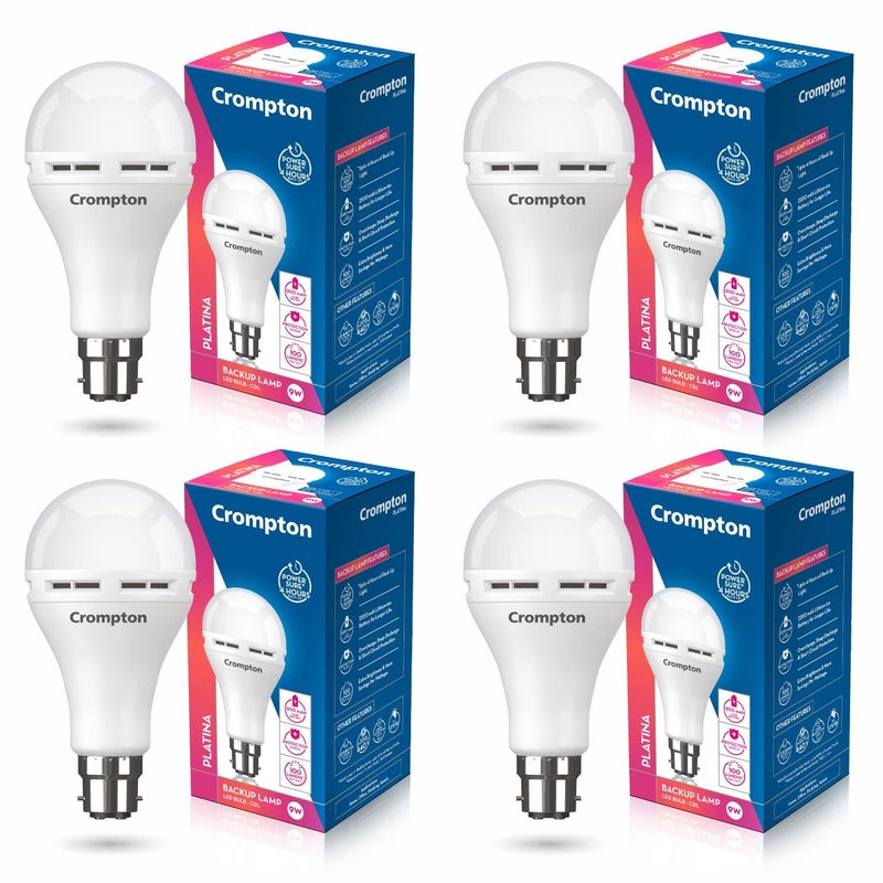 Crompton Emergency 9 W LED Bulb Base B22 Cool Day Light (Pack of 4) - Image 5