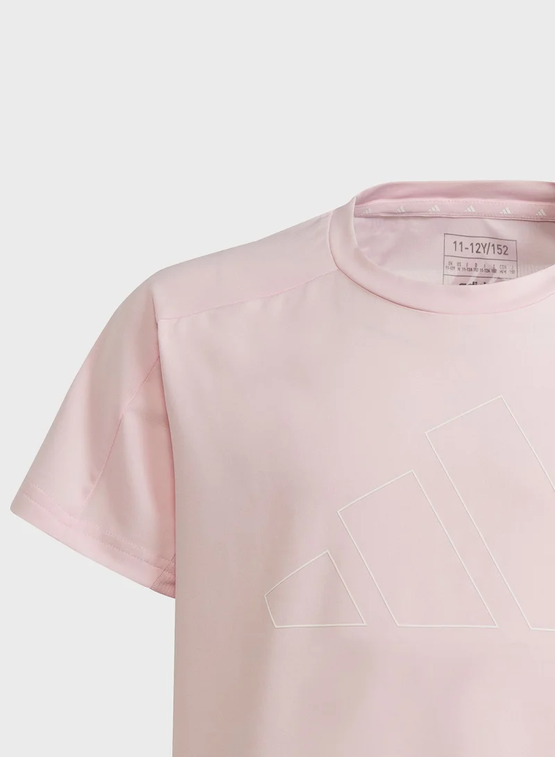 Adidas Essentials Aeroready Regular-Fit Logo T-Shirt