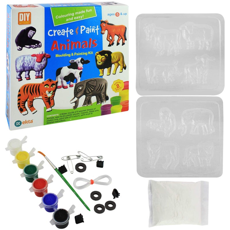 Ekta Mould and Paint Animals Playset 8 Designs - Image 1