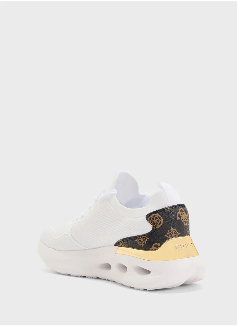 GUESS Logo Detailed Lace Up Low Top Sneakers