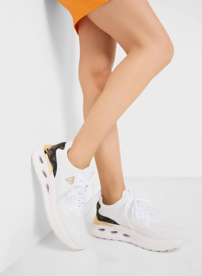جس Logo Detailed Lace Up Low Top Sneakers