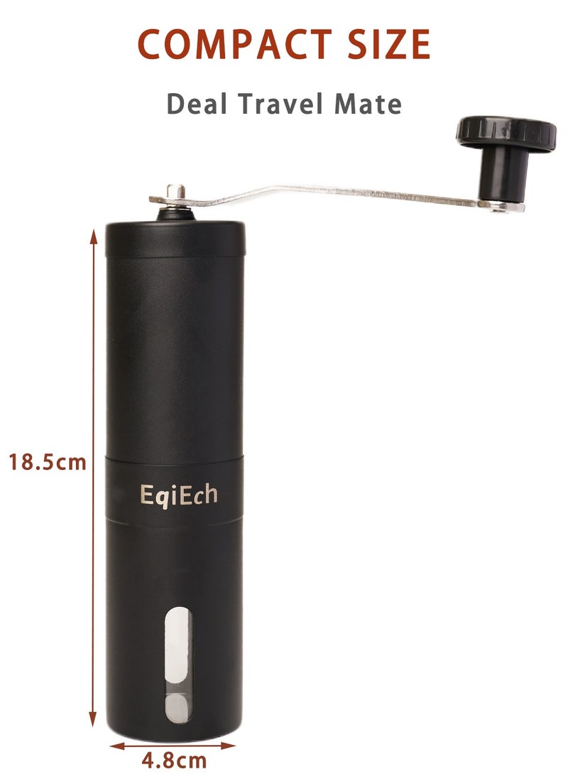 EqiEch Manual Coffee Grinder, Portable Stainless Steel Hand Coffee Bean Grinder with Ceramic Grinding Burr for Espresso, Travel, Camping, Kitchen & Office,Mini Coffee Powder Maker  - Image 4