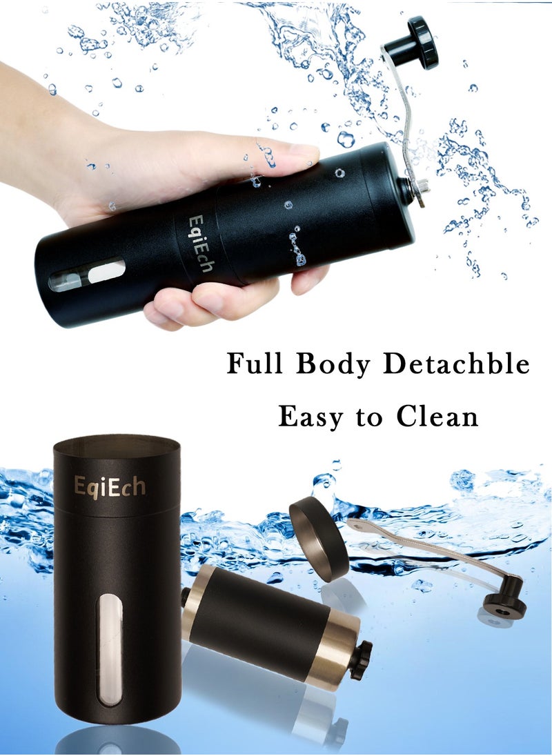 EqiEch Manual Coffee Grinder, Portable Stainless Steel Hand Coffee Bean Grinder with Ceramic Grinding Burr for Espresso, Travel, Camping, Kitchen & Office,Mini Coffee Powder Maker  - Image 5