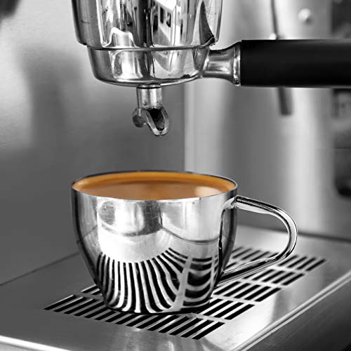 Oggi Insulated Coffee Cups 6oz - Saucer Included - Dual Wall Stainless Steel Technology Coffee or Tea Cup with Elegant Mirror Finish - Image 3