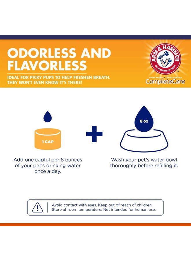Arm & Hammer مُضاف مياه الأسنان الطازجة للعناية الكاملة للكلاب، 16 أونصة سائلة - مُضاف مياه للكلاب بدون نكهة، غسول فم للكلاب، شطف أسنان للكلاب، مُضاف مياه للحيوانات الأليفة، العناية بأسنان الحيوانات الأليفة لرائحة الفم الكريهة - Image 4